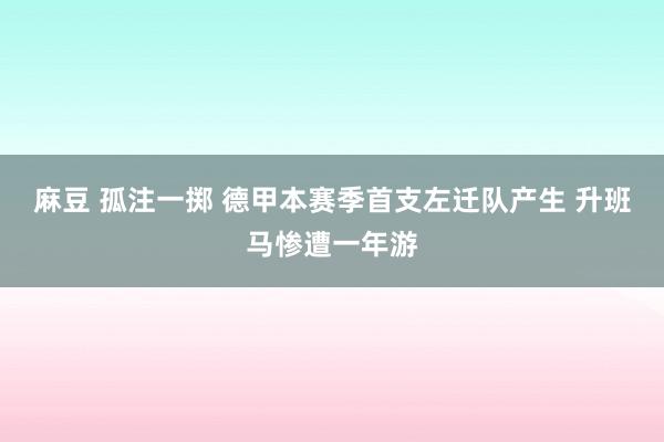 麻豆 孤注一掷 德甲本赛季首支左迁队产生 升班马惨遭一年游