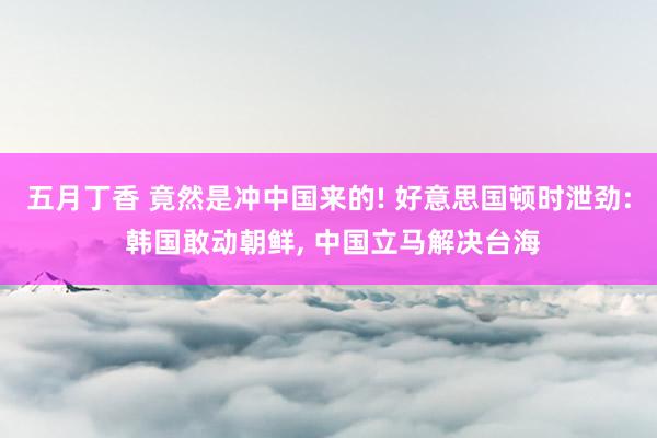 五月丁香 竟然是冲中国来的! 好意思国顿时泄劲: 韩国敢动朝鲜， 中国立马解决台海