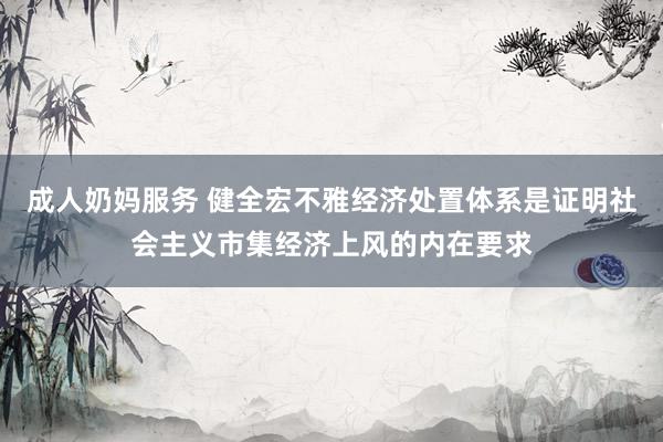 成人奶妈服务 健全宏不雅经济处置体系是证明社会主义市集经济上风的内在要求