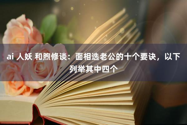ai 人妖 和煦修谈：面相选老公的十个要诀，以下列举其中四个