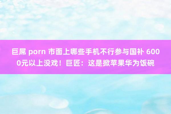 巨屌 porn 市面上哪些手机不行参与国补 6000元以上没戏！巨匠：这是掀苹果华为饭碗