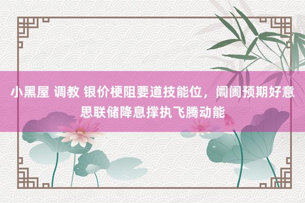 小黑屋 调教 银价梗阻要道技能位，阛阓预期好意思联储降息撑执飞腾动能