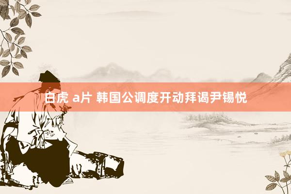 白虎 a片 韩国公调度开动拜谒尹锡悦