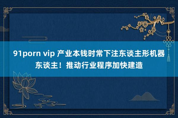 91porn vip 产业本钱时常下注东谈主形机器东谈主！推动行业程序加快建造