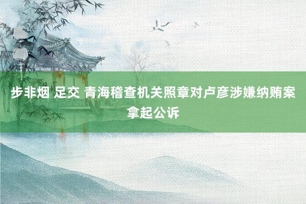步非烟 足交 青海稽查机关照章对卢彦涉嫌纳贿案拿起公诉