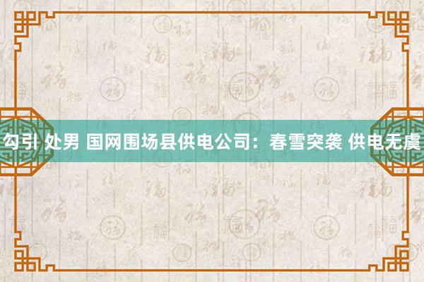 勾引 处男 国网围场县供电公司：春雪突袭 供电无虞