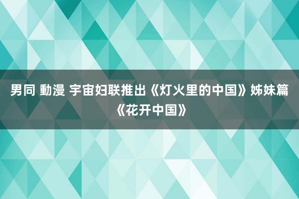 男同 動漫 宇宙妇联推出《灯火里的中国》姊妹篇《花开中国》