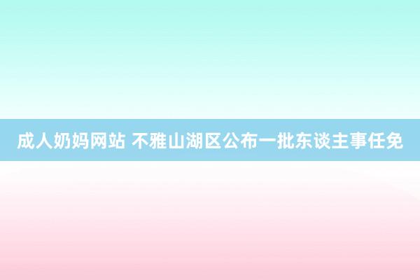 成人奶妈网站 不雅山湖区公布一批东谈主事任免