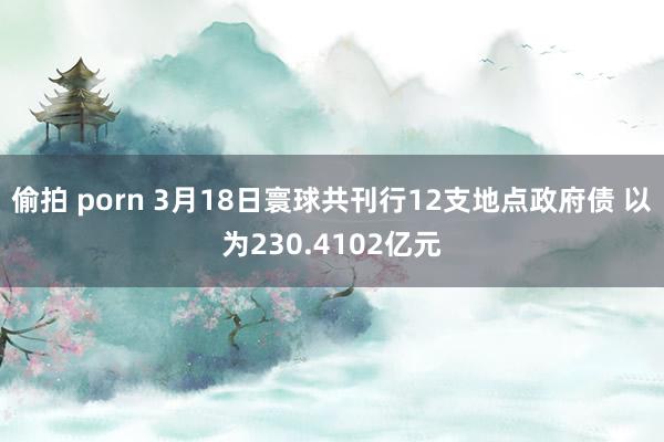 偷拍 porn 3月18日寰球共刊行12支地点政府债 以为230.4102亿元