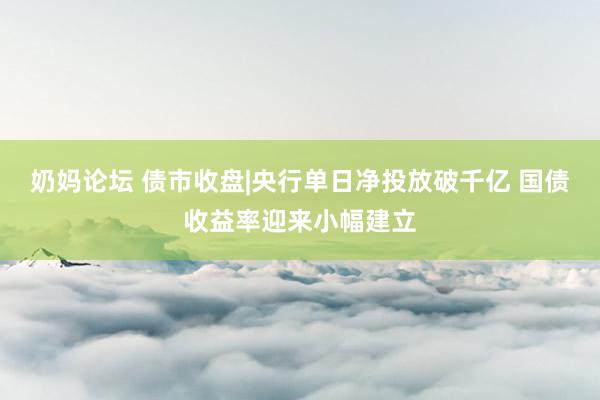 奶妈论坛 债市收盘|央行单日净投放破千亿 国债收益率迎来小幅建立