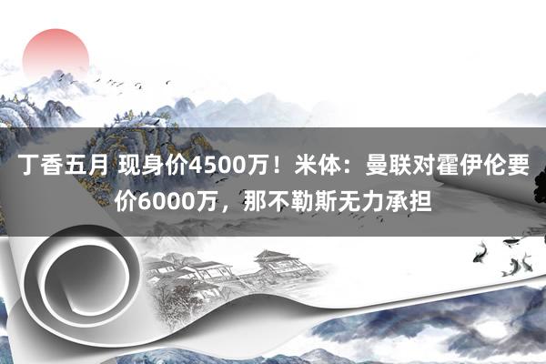 丁香五月 现身价4500万！米体：曼联对霍伊伦要价6000万，那不勒斯无力承担