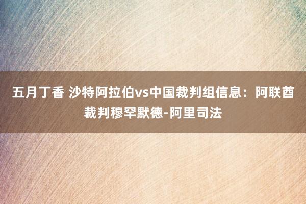 五月丁香 沙特阿拉伯vs中国裁判组信息：阿联酋裁判穆罕默德-阿里司法