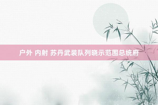 户外 内射 苏丹武装队列晓示范围总统府
