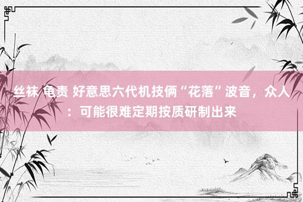 丝袜 龟责 好意思六代机技俩“花落”波音，众人：可能很难定期按质研制出来