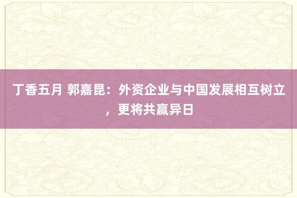 丁香五月 郭嘉昆：外资企业与中国发展相互树立，更将共赢异日