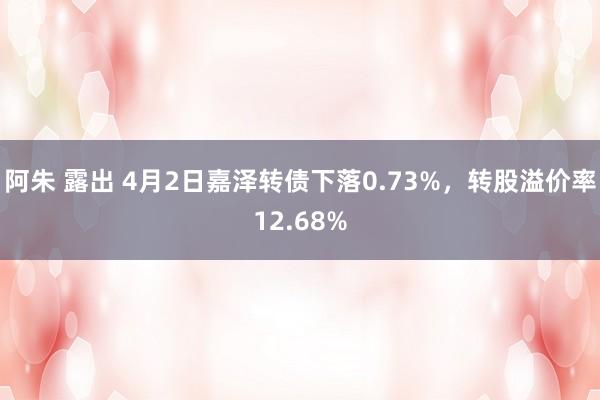阿朱 露出 4月2日嘉泽转债下落0.73%，转股溢价率12.68%