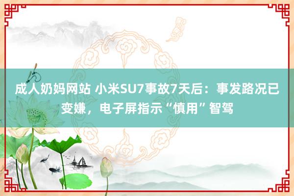 成人奶妈网站 小米SU7事故7天后：事发路况已变嫌，电子屏指示“慎用”智驾