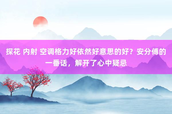 探花 内射 空调格力好依然好意思的好？安分傅的一番话，解开了心中疑忌