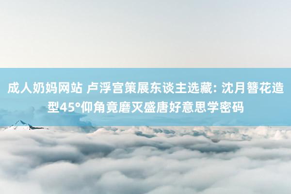 成人奶妈网站 卢浮宫策展东谈主选藏: 沈月簪花造型45°仰角竟磨灭盛唐好意思学密码
