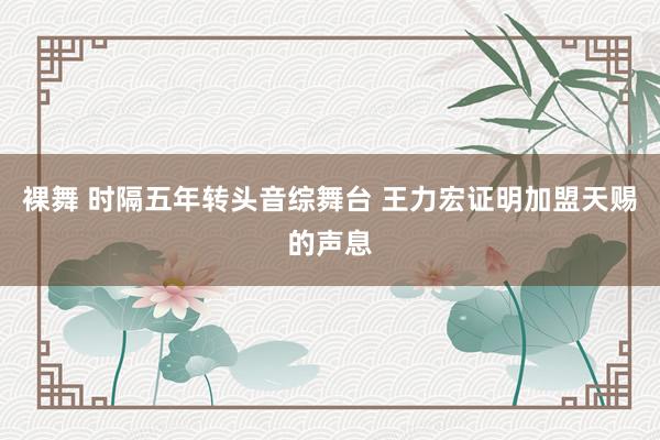 裸舞 时隔五年转头音综舞台 王力宏证明加盟天赐的声息