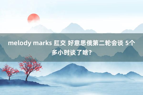 melody marks 肛交 好意思俄第二轮会谈 5个多小时谈了啥？
