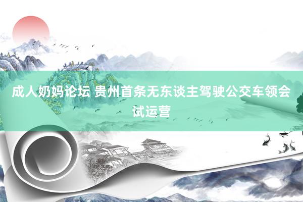 成人奶妈论坛 贵州首条无东谈主驾驶公交车领会试运营