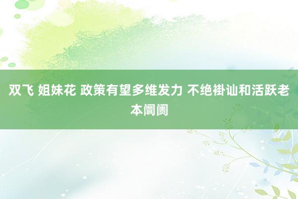 双飞 姐妹花 政策有望多维发力 不绝褂讪和活跃老本阛阓
