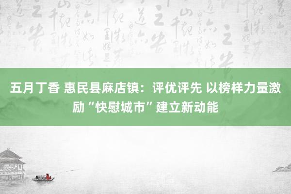 五月丁香 惠民县麻店镇：评优评先 以榜样力量激励“快慰城市”建立新动能