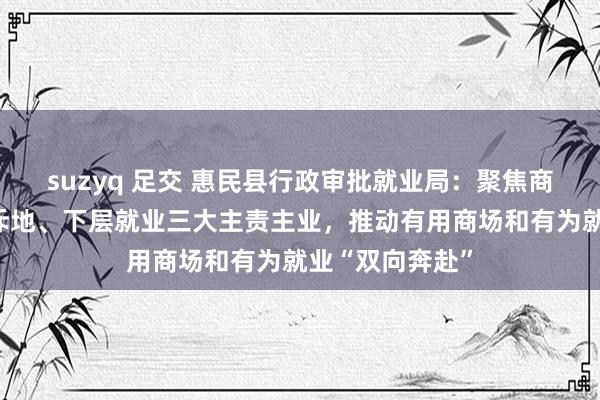 suzyq 足交 惠民县行政审批就业局：聚焦商场准入、面容斥地、下层就业三大主责主业，推动有用商场和有为就业“双向奔赴”