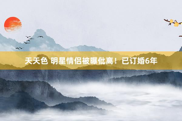 天天色 明星情侣被曝仳离！已订婚6年